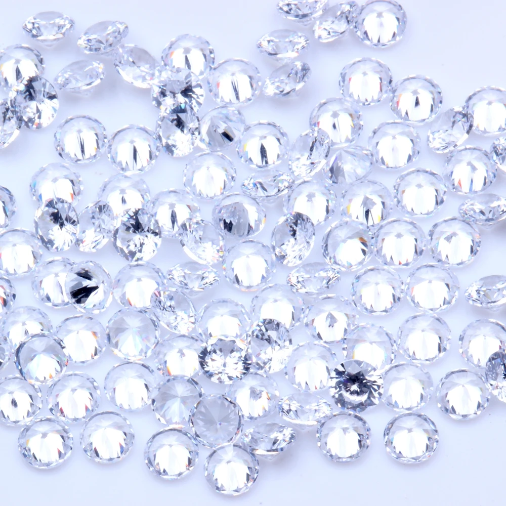 

0.8-4mm 1000pcs AAAAA+ CZ White Color Stone Round Cut Beads Cubic Zirconia Synthetic Gems For Jewelry