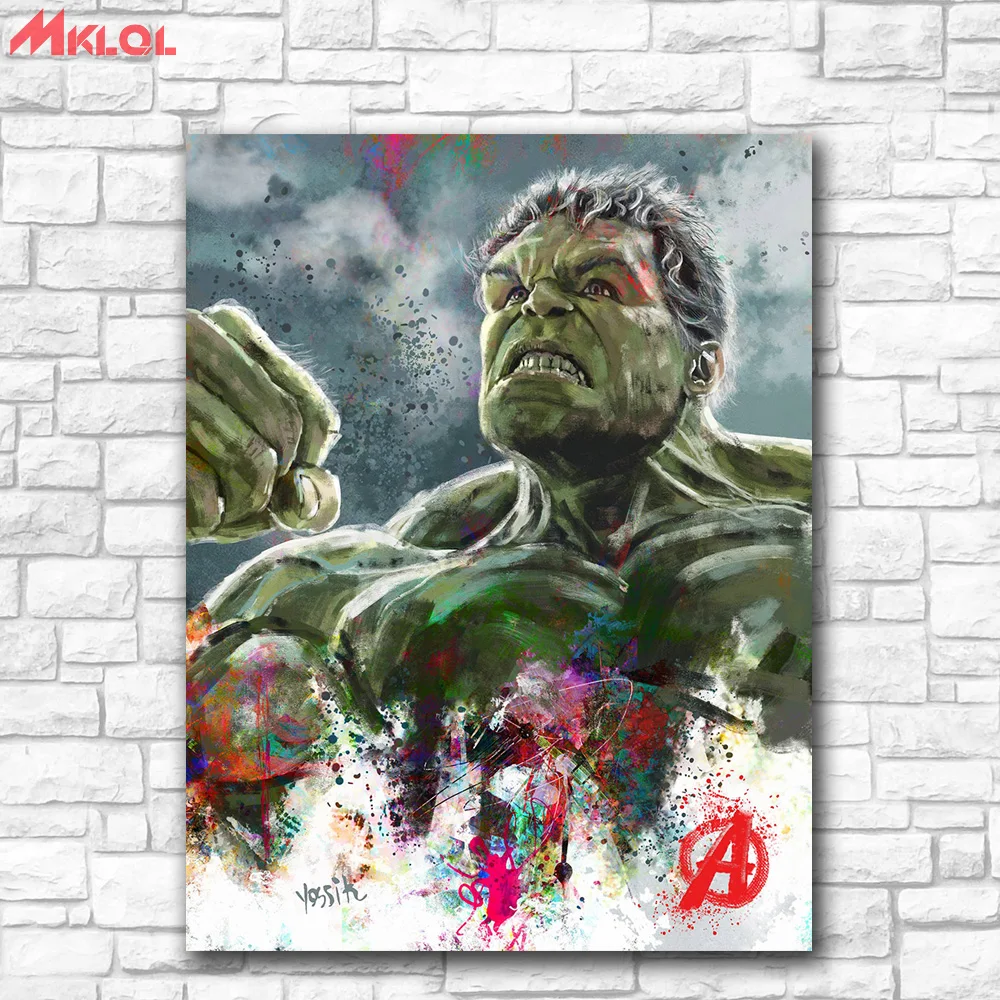 Большая Картина на холсте картина маслом поп-арт Hulk для гостиной украшение дома