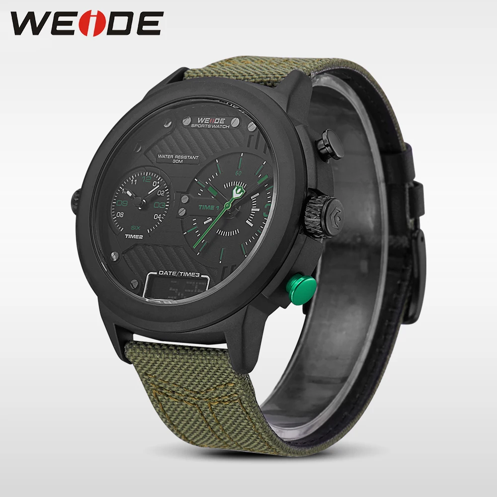 WEIDE Новые оригинальные нейлоновые мужские спортивные часы Отображение даты три