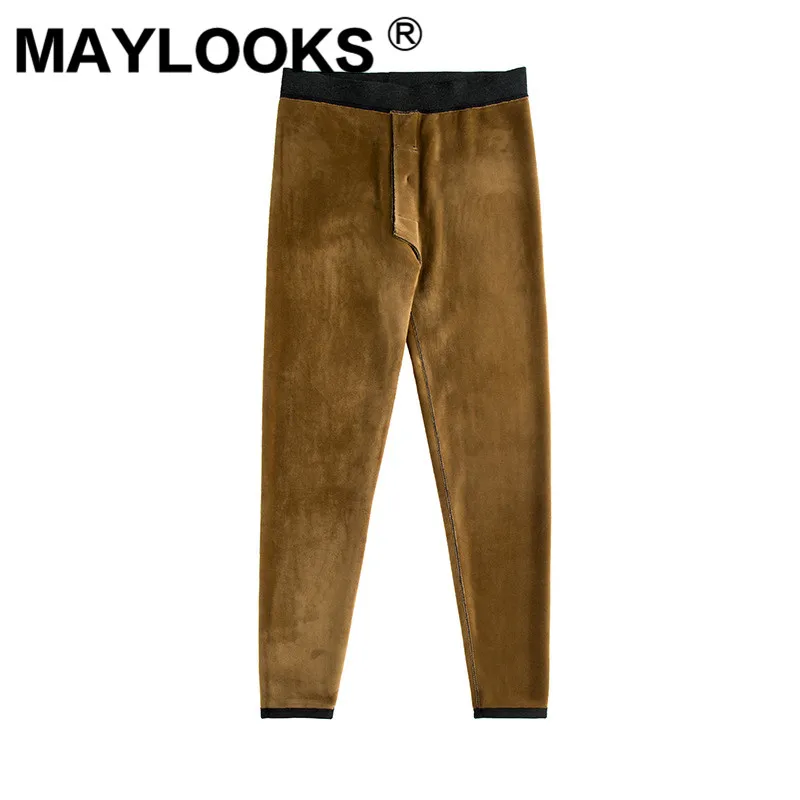Maylooks/зимние Утепленные бархатные Молодежные теплые штаны мужские брюки
