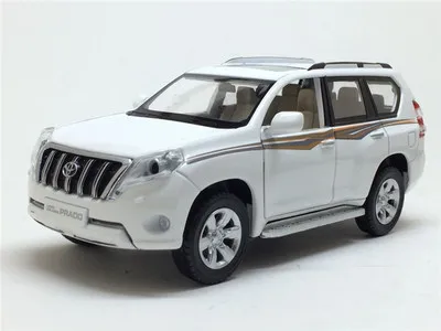 Высокая моделирования Toyota prado модель автомобиля, 1:32 Масштаб сплава оттягивать назад модель автомобиля, muaical& мигающий, литая под давлением металлическая модель - Цвет: 1