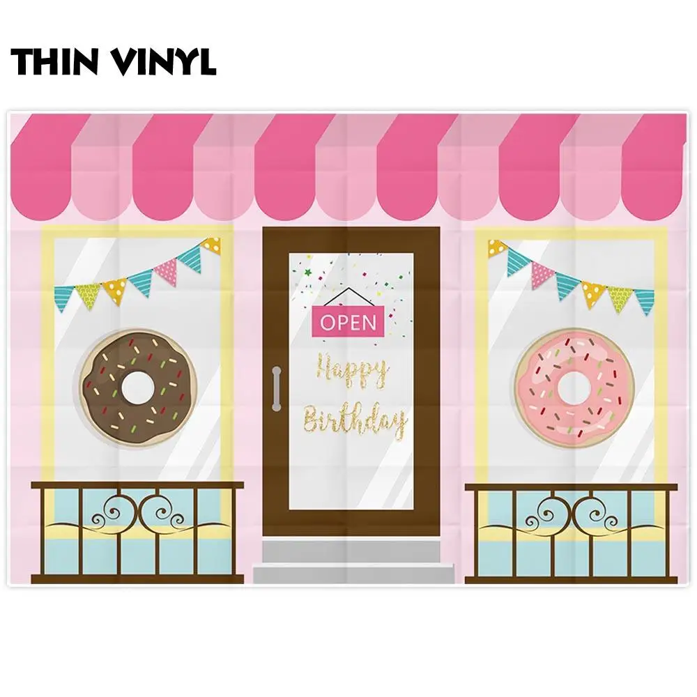 Allenjoy фоны для фотосъемки с изображением конфет бар розовый пончик магазин дверь