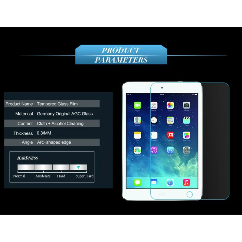 Tempered Glass for iPad Air 1st 0.3mm 2.5D 9H Apple ipad 5 9.7 Screen Protector Protective Tablet Film + Package | Компьютеры и офис
