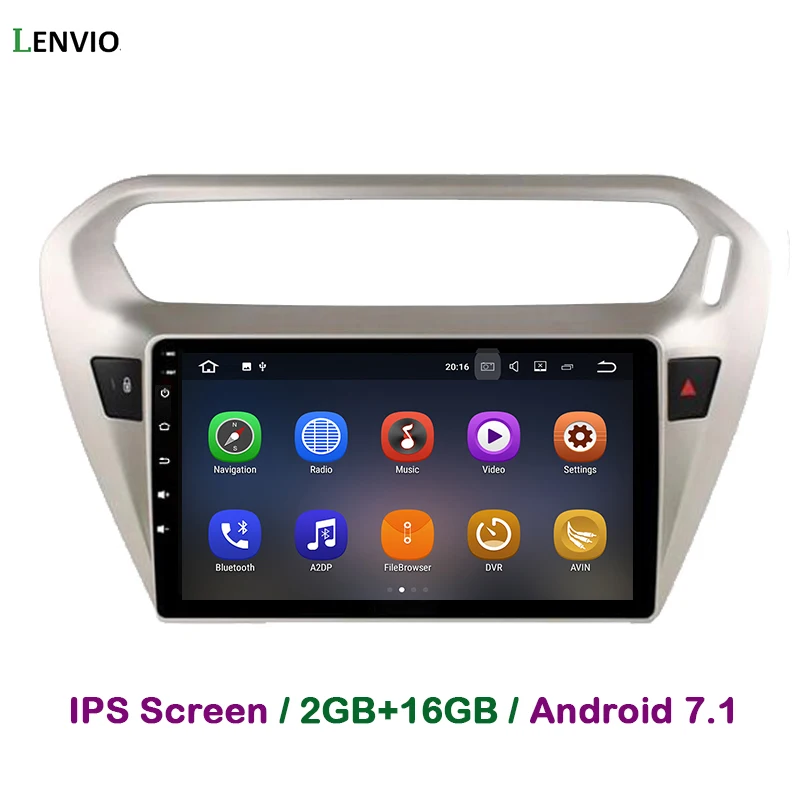Автомобильный DVD проигрыватель Lenvio 2 Гб ОЗУ Android 7 1 GPS навигация для Peugeot 301 Citroen Elysee