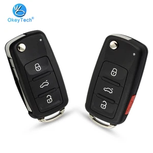 Оболочка для автомобильного ключа OkeyTech, 233 + 1 кнопка, неразрезанное лезвие HAA, для V W, VolksWagen Polo, Golf, Passat, Octavia, Seat, Passat, Beetle