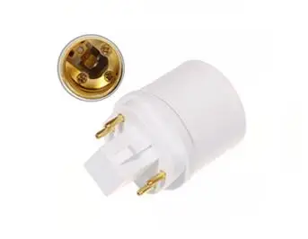 

(SPL-091-L0)100pcs/lot GX24Q-1,GX24Q-2,GX24Q-3 to E26 E27 adapter,4 pins GX24 to E27 E26 lamp socket adapter GX24 to E27 adapter