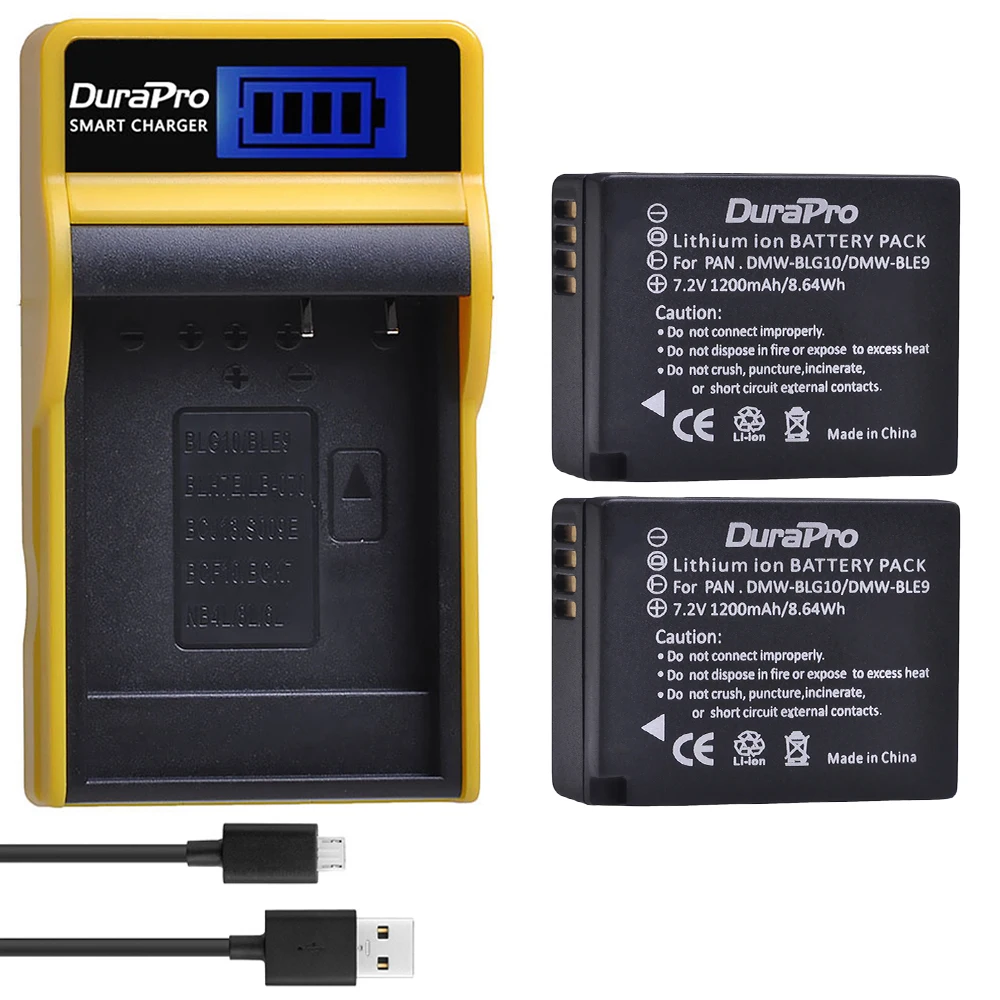 2pc DMW-BLG10 DMW BLE9 Camera Battery + LCD USB Charger for Panasonic LUMIX GF5 GF6 GX7 Mark II GX80 GX85 DMC-LX100 | Электроника