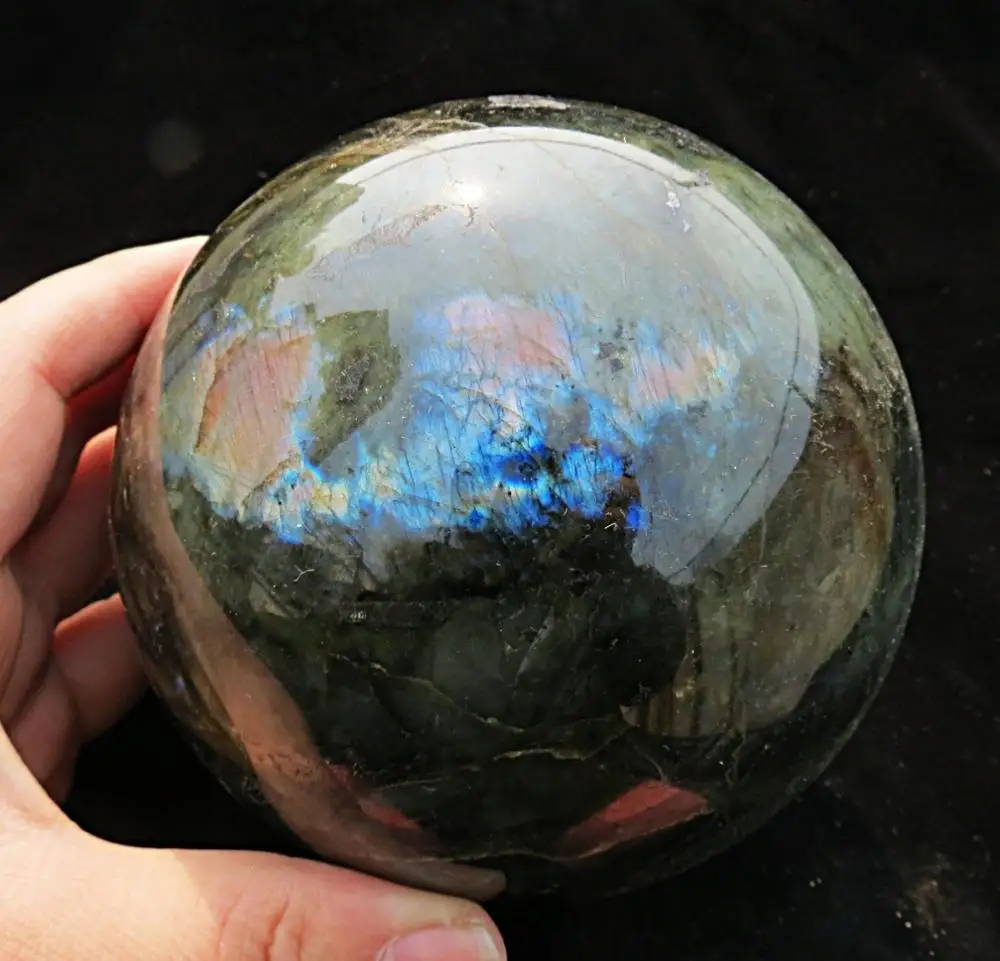 Красивое Пламя радуги! Природный лабрадорит кварц хрустальный шар | Дом и сад