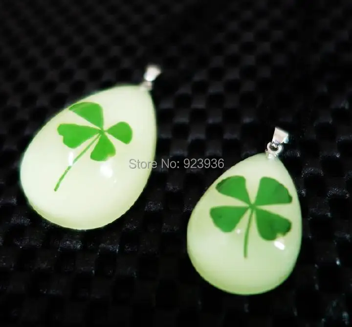 10 шт. настоящий Клевер четырехлистный клевер микс Цепочки и ожерелья светятся