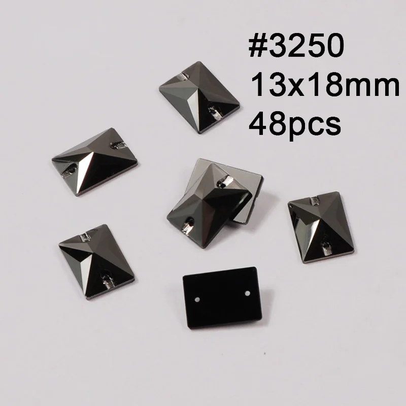 Rectangle 13X18mm Джет гематит 11 Форма пришить стразы стеклянные бусины из хрусталя стразы камни стразы аппликации для танцевальной одежды платье - Цвет: Rectangle 13X18mm
