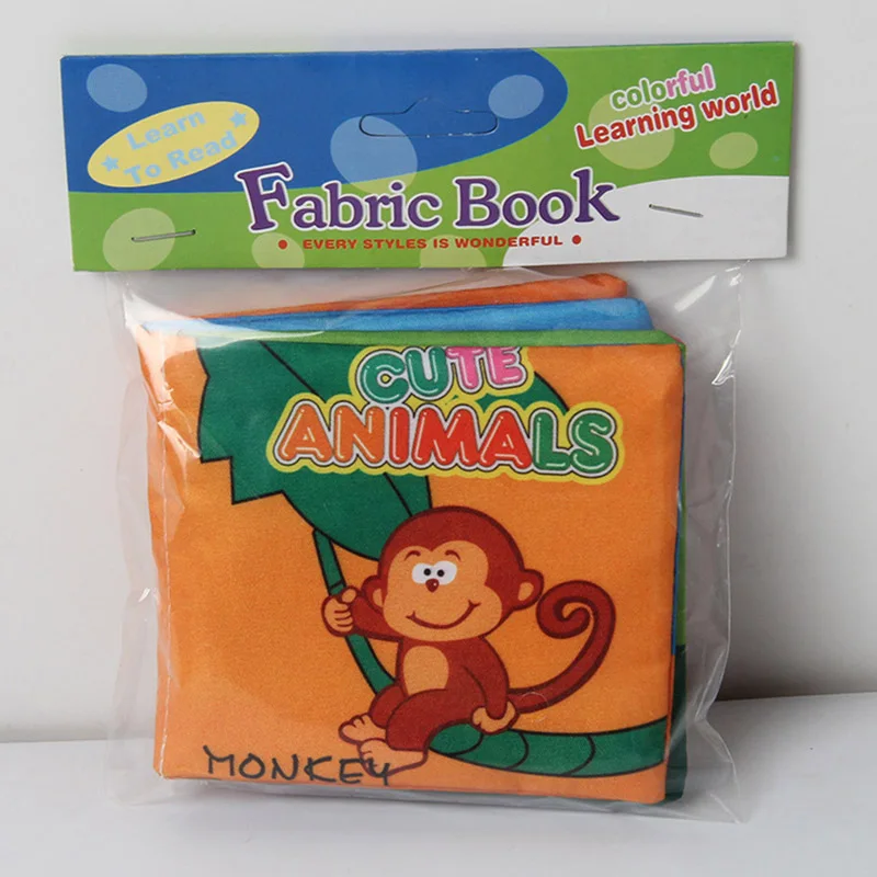 animals style 2 Игрушки для малышей, новорожденных мягкая ткань книга звук шелеста обучения Обучающие познавательные газета 0-12 месяцев младенец мобильный погремушка - Цвет: animals style 2