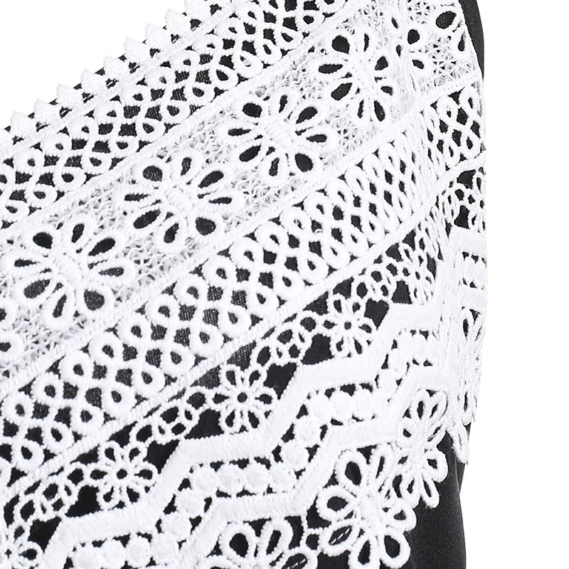 PlusMiss размера плюс 5XL из кружев кроше с Спагетти Ремень Boho мини короткое платье