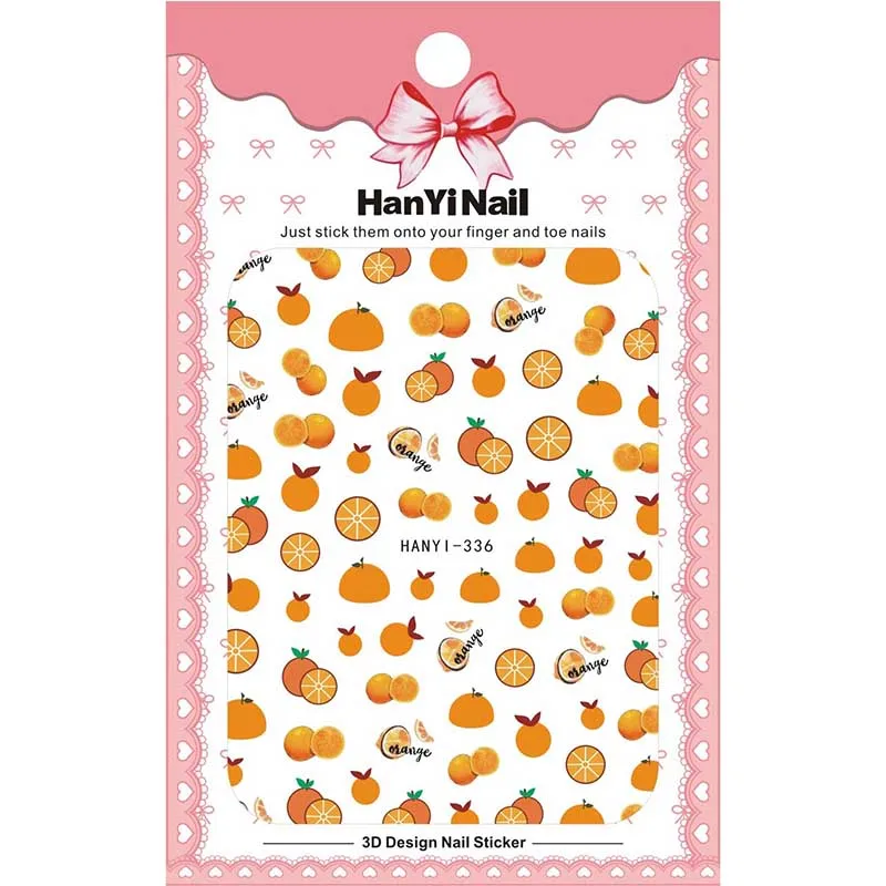 hanyi336 1 шт Лето Фрукты 3D наклейки для ногтей лимон/авокадо/клубника узор Шарм DIY Дизайн украшения Маникюрный Инструмент Новинка - Цвет: hanyi336