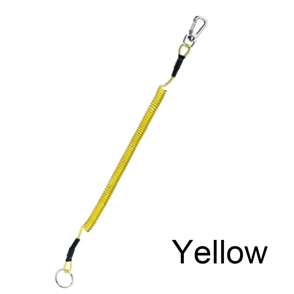 yellow 1 шт., пружинный эластичный канат T4, спиральный шнурок или страховочный трос, проволока, стальные безопасные плоскогубцы, зажимы для губ, максимум 1,2 м, растягивающиеся рыболовные инструменты - Цвет: yellow