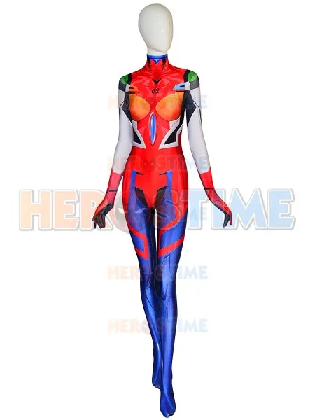 Костюм для косплея Asuka из аниме с 3D принтом костюм Langley Soryu ЭВА 3 0 г. боди Shikinami Zentai |