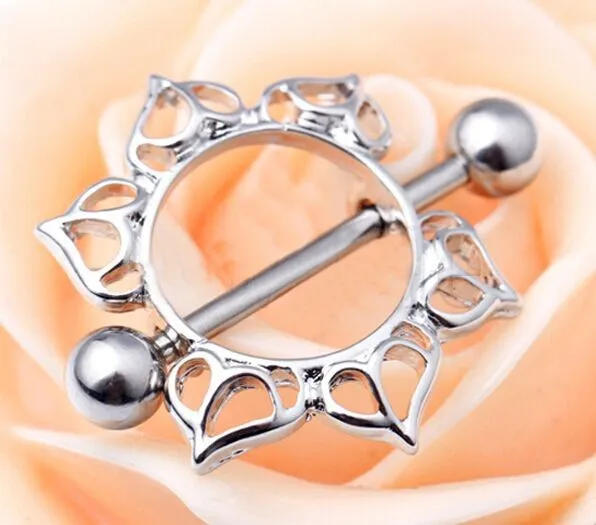 Кольца из нержавеющей стали 316L в виде цветка для сосков пирсинг украшения тела