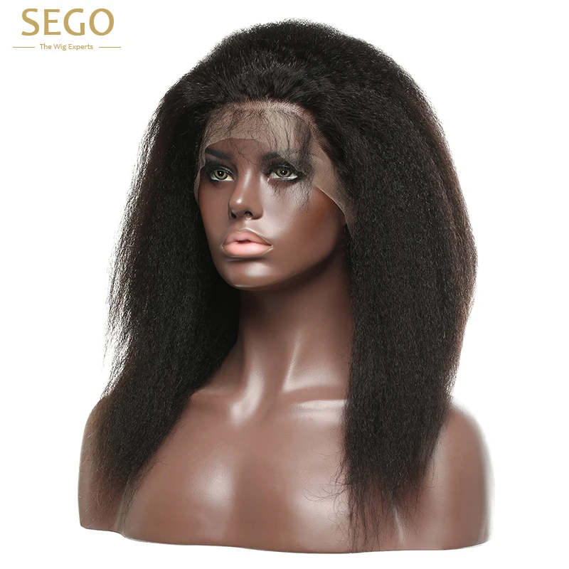 SEGO 13*4 кудрявые прямые парики из человеческих волос для черных женщин натуральный