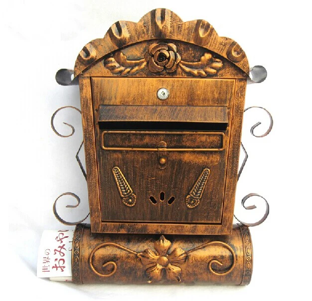 Вилла антикварное настенное крепление чугунный почтовый ящик Рельефная Отделка