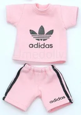 1 set pink Повседневная спортивная одежда, футболка/короткие штаны, одежда для Blyth, 1/6 BJD, Pullip, Holala, Middle Blyth, OB11, аксессуары для кукольной одежды - Цвет: 1 set pink