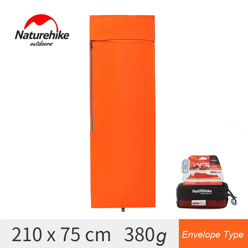 Orange Envelope Naturehike спальный мешок вкладыш Конверт Мумия Открытый Кемпинг портативный одноместный спальный мешок вкладыш замок температуры NH17N004-D - Цвет: Orange Envelope