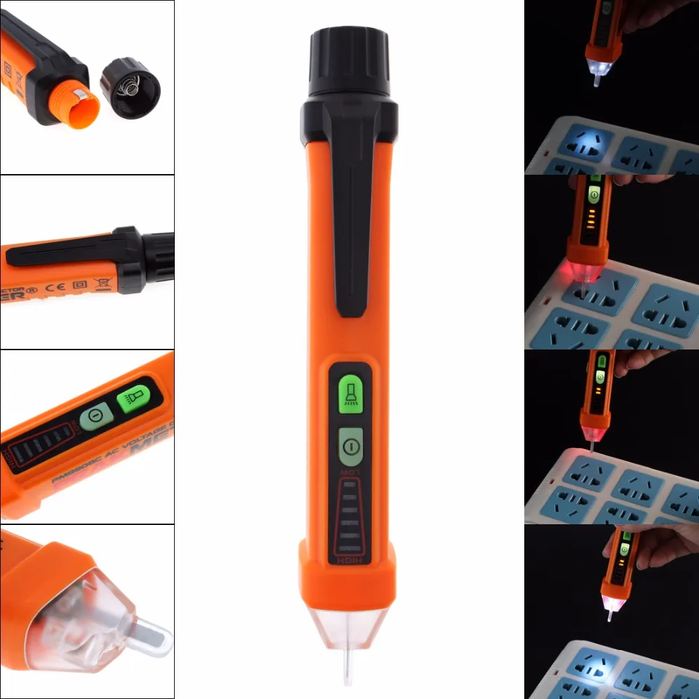 Бесконтактный Тестер Напряжения PEAKMETER PM8908C 50-60 Гц 12-1000 В переменного тока