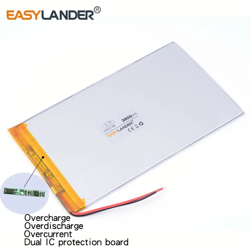 

large capacity 3.7 V tablet battery 2692148 3600 mah each brand tablet universal rechargeable lithium