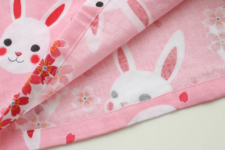 Японский Вишневый милый кролик пижамный комплект кимоно костюм спортивный