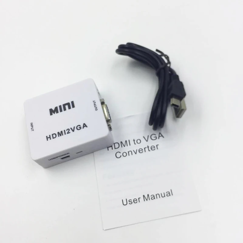 Baolyda HDMI в VGA конвертер 1080P HDMI в VGA аналоговый сигнал и аудио адаптер конвертер 1080P HD аудио ТВ AV HD ТВ ПК - Цвет: Option 2 white