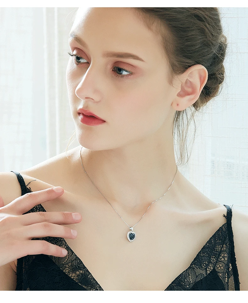 CDE 925 пробы ожерелье украшено кристаллами Swarovski Кулон ожерелье сердце ожерелье Любовь Ювелирные изделия воротник ювелирные изделия