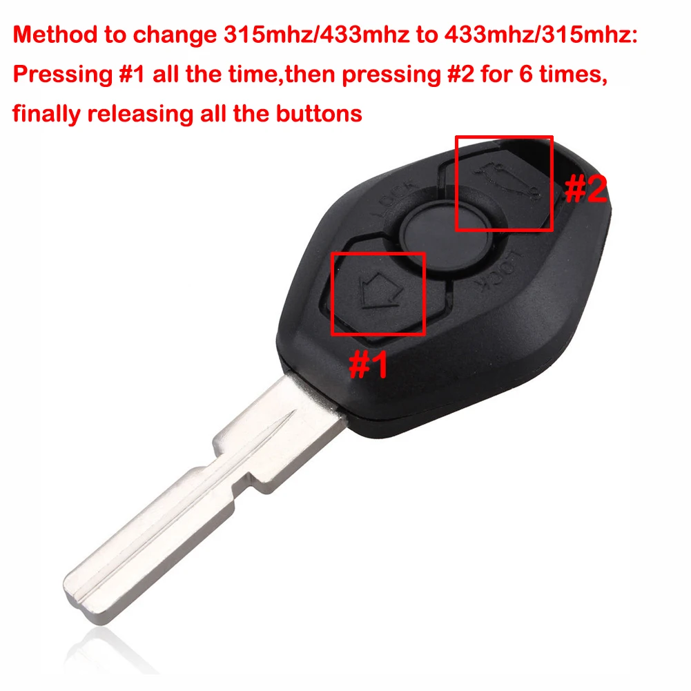 3 Buttons Car Remote Control Key 433mHZ ID44 Chip HU58 For BMW 325i E38 E39 E46 M5 X3 X5 1995-2006 3/5/6/7 Series | Автомобили и