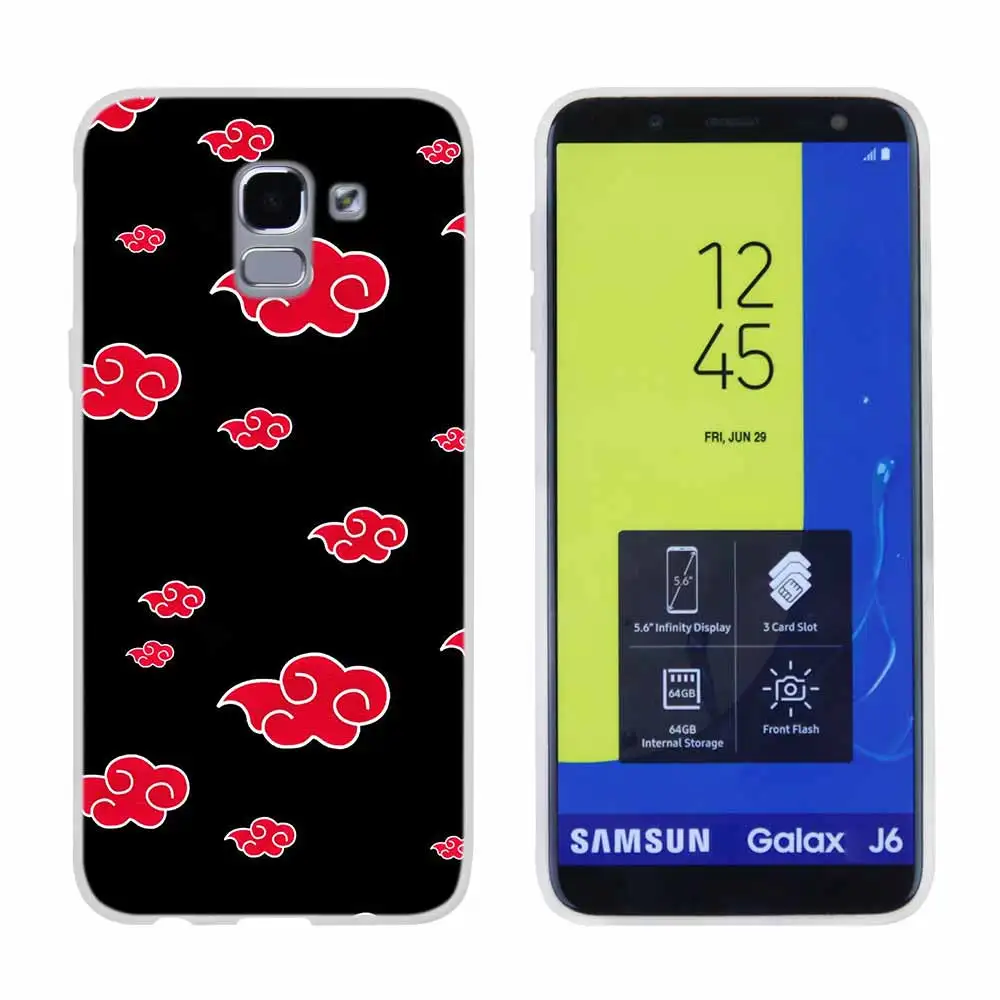 Pattern06 Ботинки в стиле аниме «Naruto Akatsuki дизайн для чехол для телефона samsung Galaxy j6 J8 J7 J5 J3 J4 Plus J610 Prime Мягкий силиконовый чехол - Цвет: Pattern06