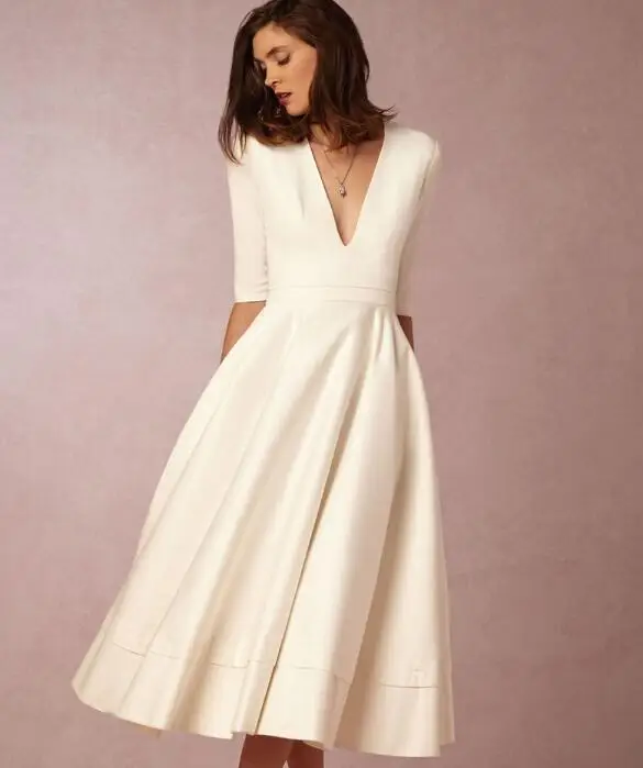 Style 1 TYJTJY винтажное осенне-летнее платье женское повседневное Элегантное Белое Бальное платье женские платья сексуальные длинные вечерние платья с v-образным вырезом размера плюс - Цвет: Style 1