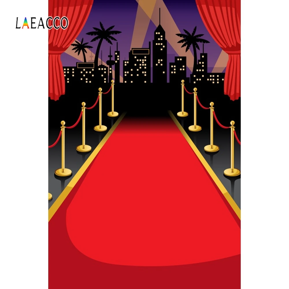 Laeacco Red Carpet Stage Star Light Backdrop Portrait Photography Backgrounds Customized Photographic Backdrops For Photo Studio |