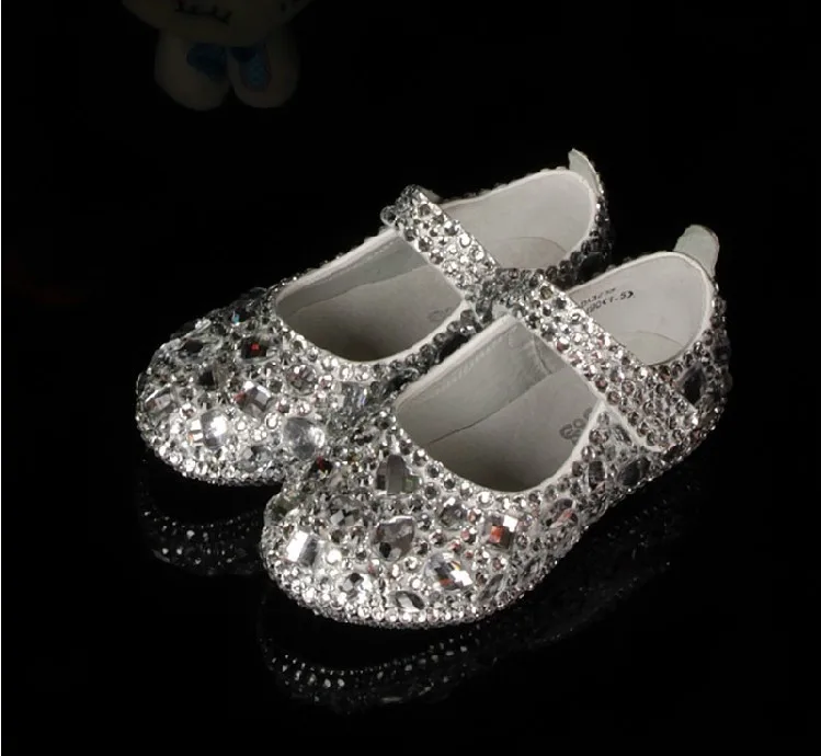 

2018 New style Shoes women Girls Wedding Flower Shoes Performance Party Dress Shoes Real Leather Crystal Dress Shoes