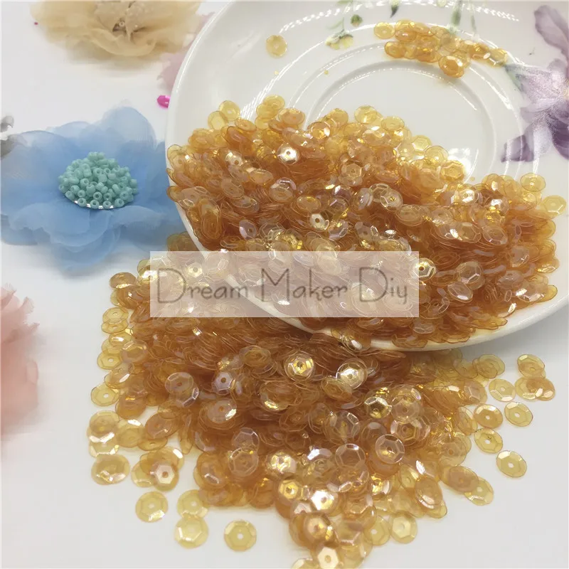 3000pcs(50g)4/6/8mm Cup Loose Sequins in Transparent Coffee Paillette Sewing Wedding Craft Kids DIY Garment Accessories Confetti | Дом и сад