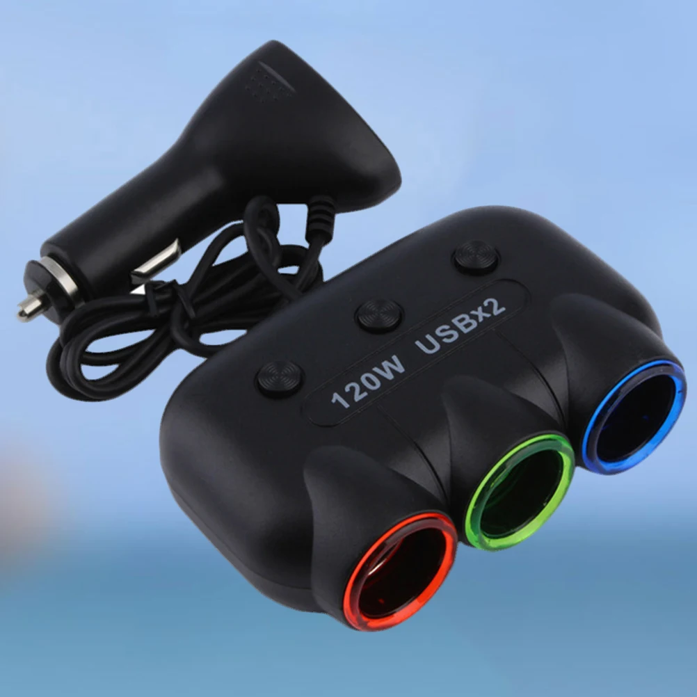 Универсальный 3 способа автомобильный разъем прикуривателя сплиттер адаптер