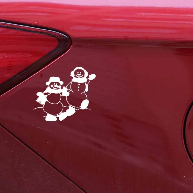 

YJZT 17.9CM*15.7CM Christmas Idea The Snowman Greeting You Car Sticker Vinyl Decal Black/Silver C23-0326