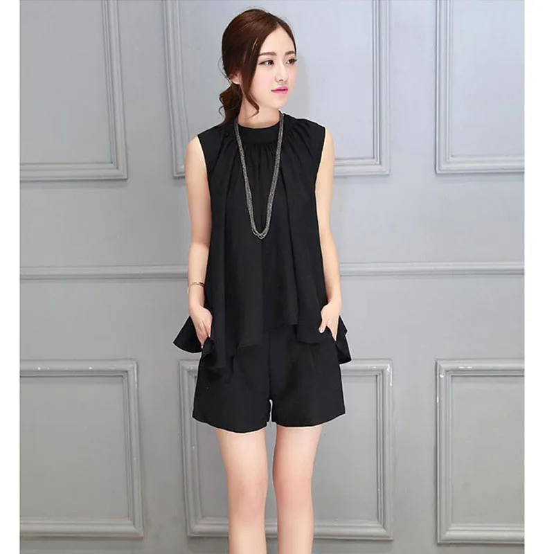 2019 летние женские свободные удобные шифоновые нестандартная рубашка + шорты