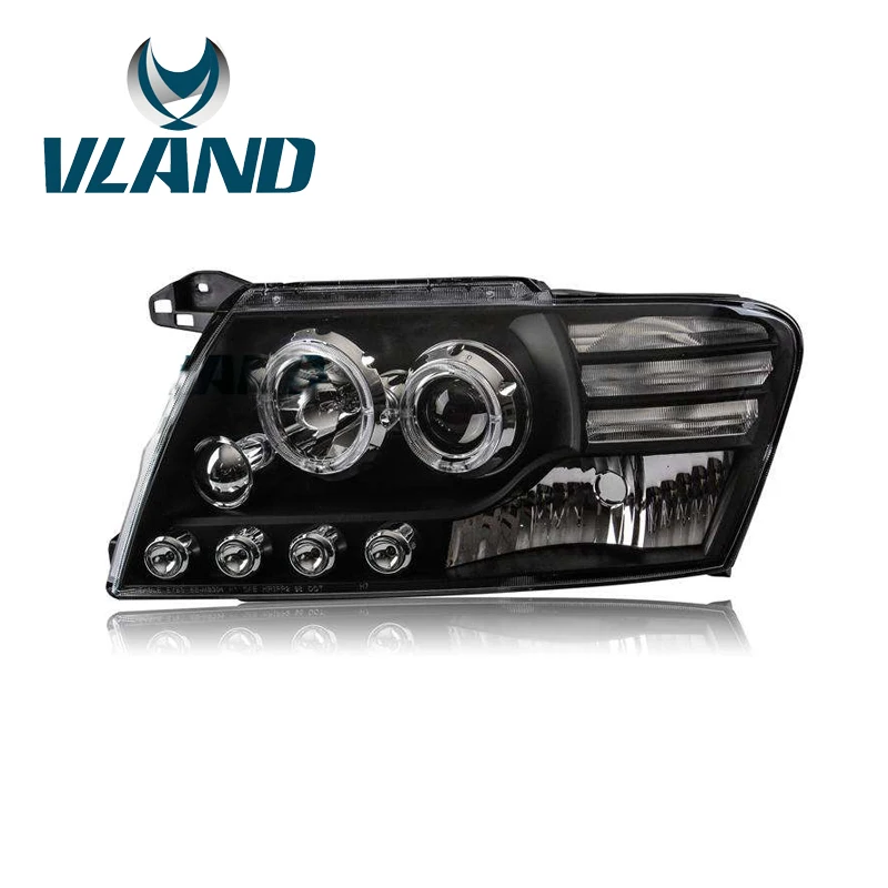 VLAND Factory для Pajero Sport Montero Sport 2011 2012 2013 светодиодный фонарь с линзой H7+ plug and play+ поворотник+ DRL