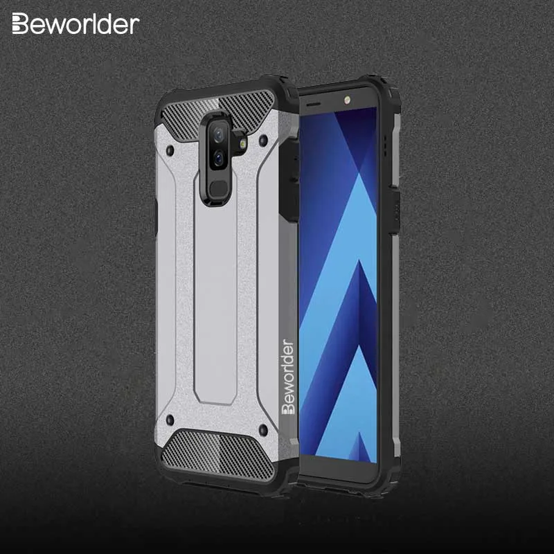 Beworlder Silicon Case For Samsung Galaxy A6 2018 Hard Cover TPU PC Armor Plastic Plus Silicone |