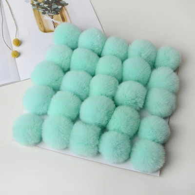 6 см DIY плюшевые шарики многоцветный мех помпон Детские аксессуары для волос ремесла гирлянда декоративные брелоки цветок домашний декор - Цвет: mint green