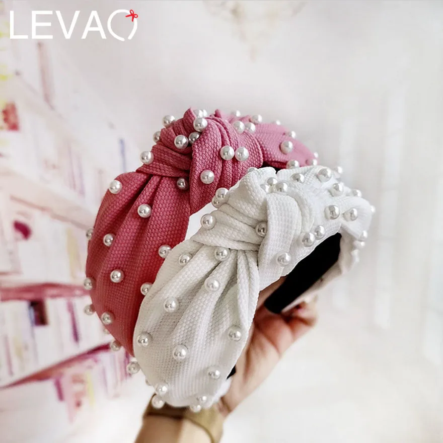 Levao новый стиль волнистые ободок с бантиком для милых девушек шелковая ткань