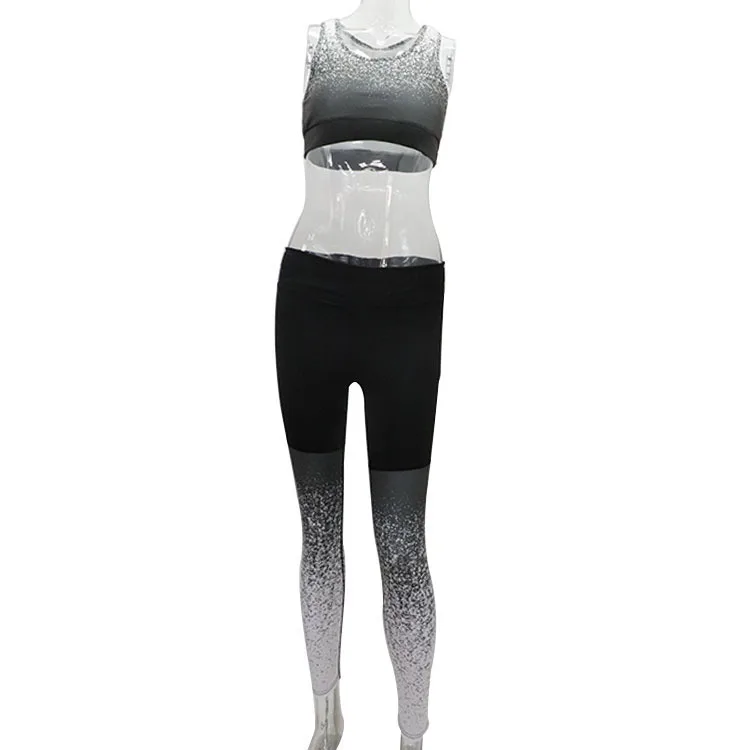 Grey Yoga Set Комплект для йоги звездное небо, спортивный костюм для бега, женский спортивный костюм, лифчик для фитнеса+ штаны, спортивная одежда, леггинсы, облегающая спортивная одежда - Цвет: Grey Yoga Set