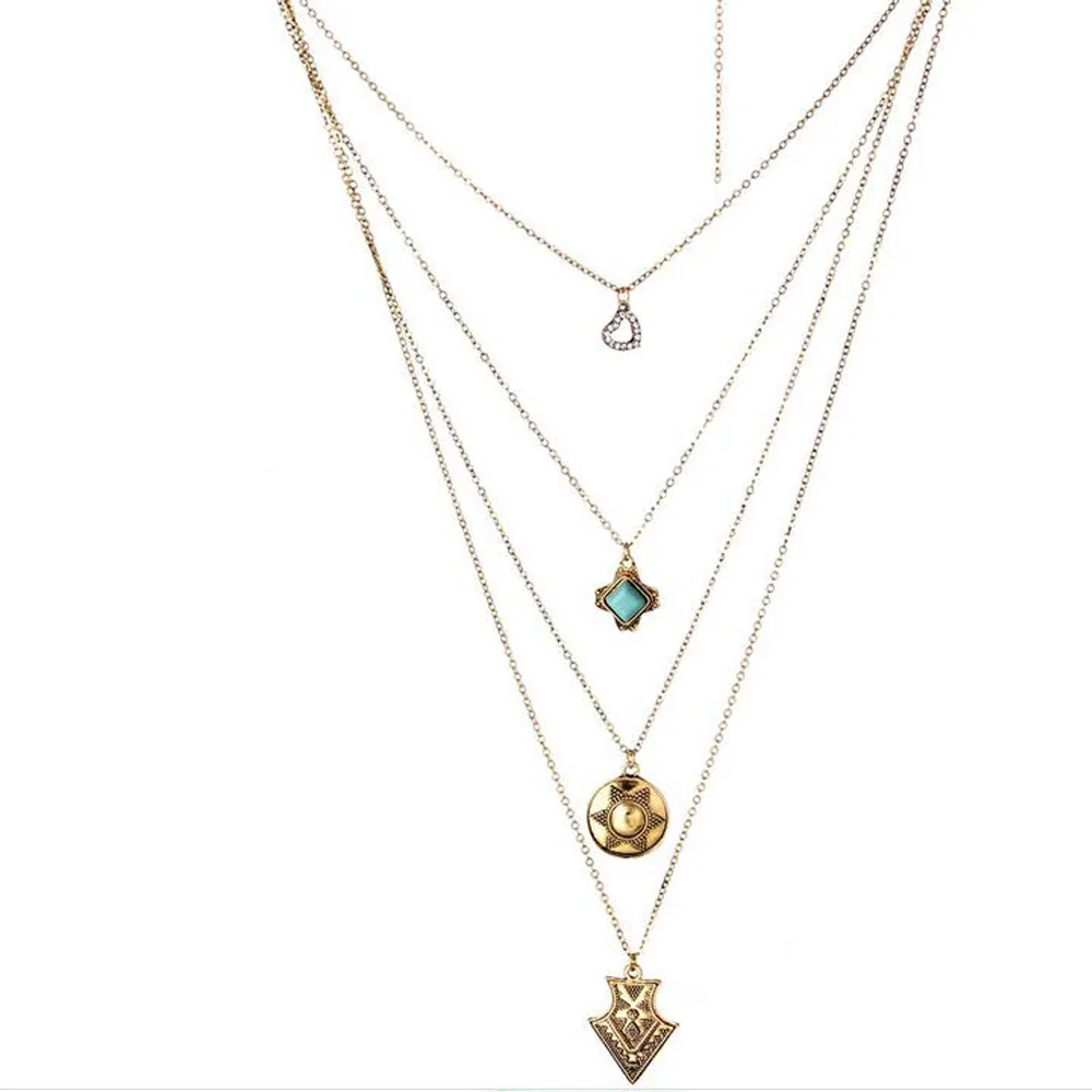 2017 Горячая Распродажа Западная Новая трендовая многослойная золотая Серебряная