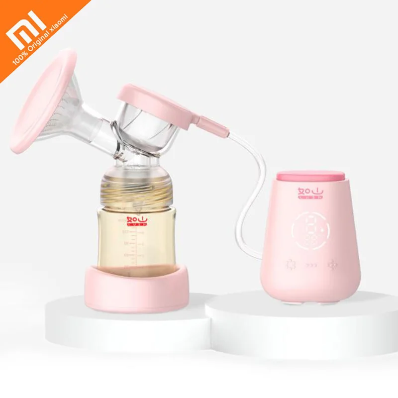 Розовый Xiaomi youpin Rushan Электрический молокоотсос Интеллектуальный умный молочный насос с молочные бутылки соски сосание зарядка через usb - Цвет: Розовый