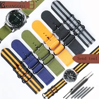 watch accessories for nato thick nylon sports watch strap with 18mm20mm22mm24mm latest mens and women multi color canvas strap
