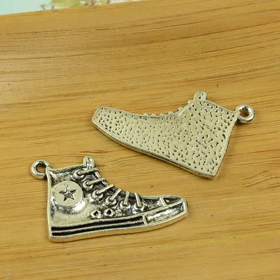 50 шт./лот A3780 античные серебряные туфли Форма Подвеска из сплава кулон подходят