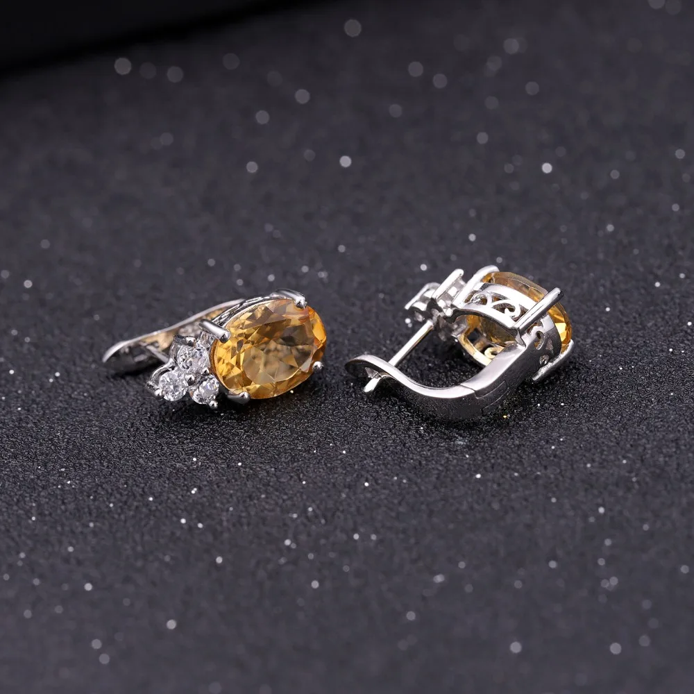 GEM'S балетные драгоценные камни 5.21Ct натуральный цитрин серьги-гвоздики чистый твердый подлинный 925 пробы серебряный бренд для женщин хорошее ювелирное изделие подарок