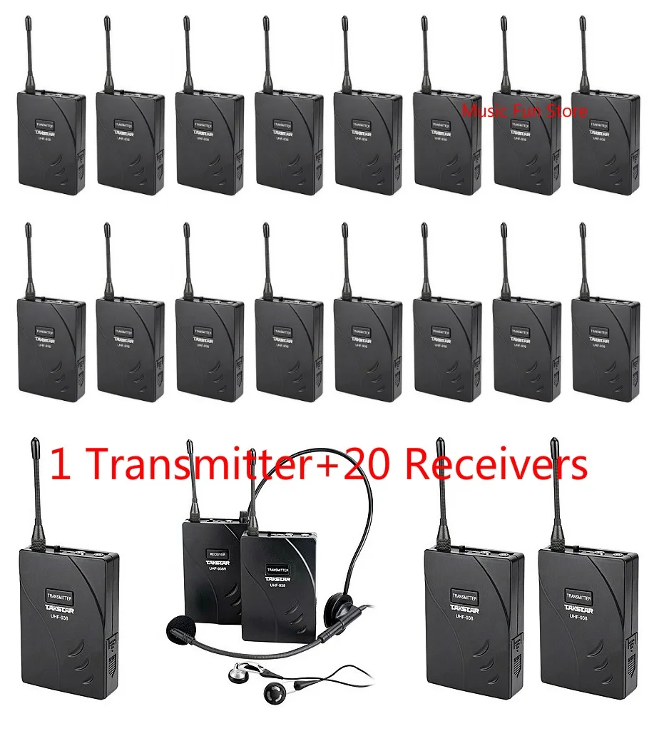 Беспроводная система туристического гида Takstar UHF938 / UHF 938 частота УВЧ 1 передатчик +