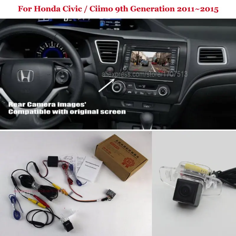 Набор для задней камеры заднего вида Honda Civic Ciimo 9 поколения 2011 ~ 2015 RCA и